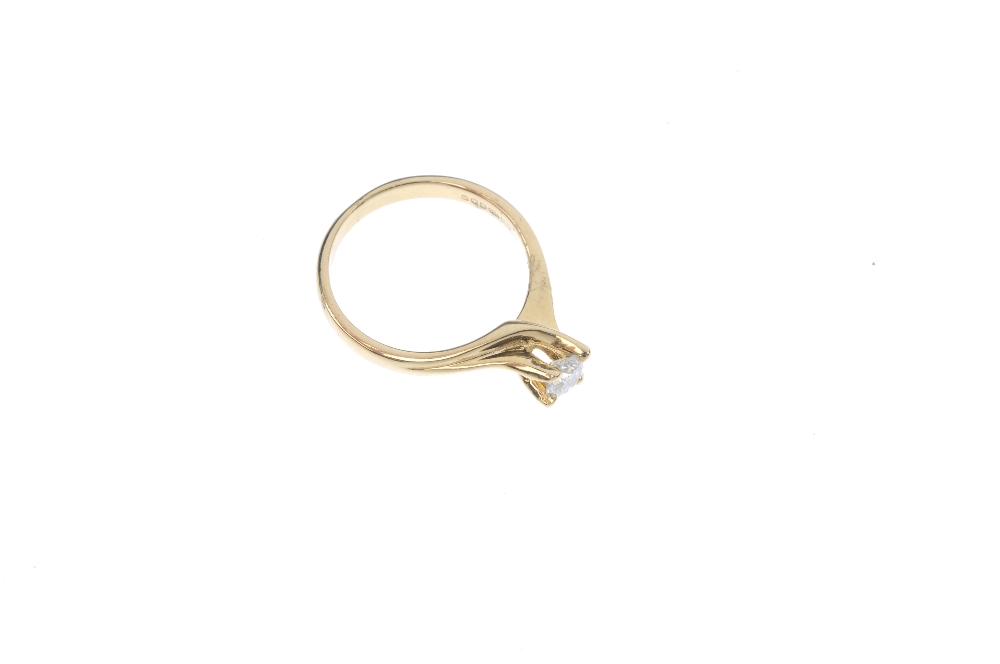 An 18ct gold diamond single-stone ring. The brilliant-cut diamond, to the spiral gallery and - Image 3 of 4