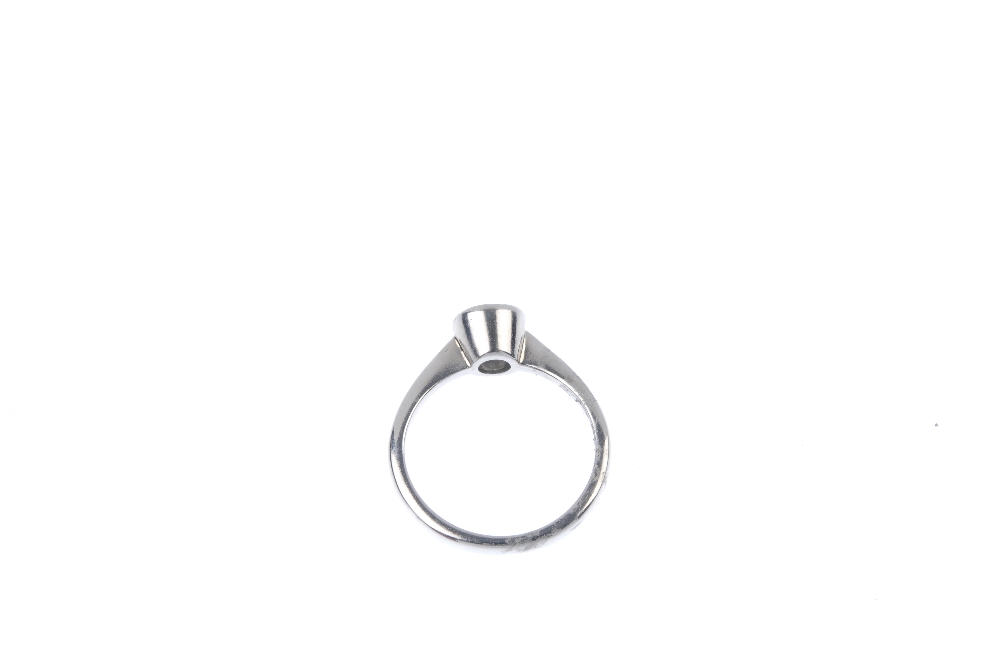 An 18ct gold diamond single-stone ring. The circular-cut diamond collet, to the plain band. - Image 4 of 4