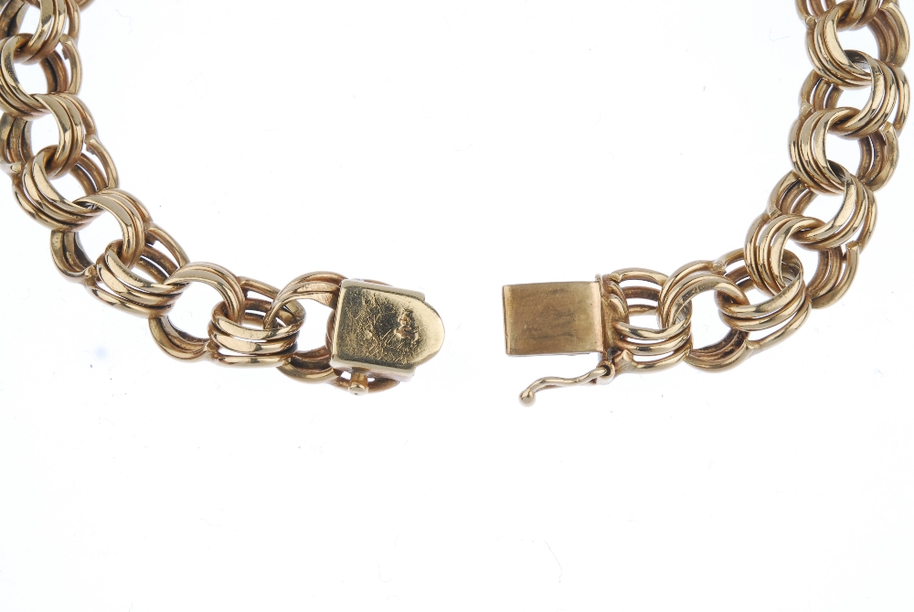 (105858) A fancy-link bracelet. Length 19.5cms. Weight 23.8gms. - Image 2 of 3