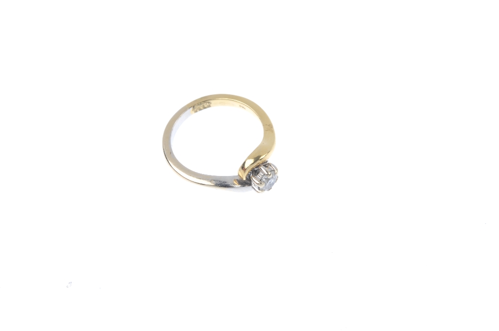 An 18ct gold diamond crossover ring. Of bi-colour design, the brilliant-cut diamond, to the - Image 3 of 4