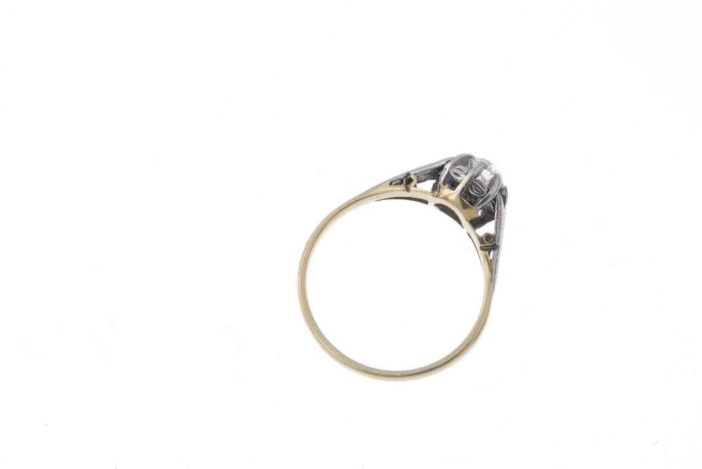 An early 20th century 18ct gold diamond single-stone ring. The old-cut diamond, to the tapered - Image 4 of 4