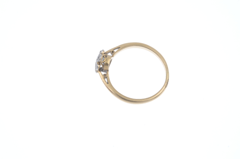 A mid 20th century 18ct gold diamond cluster ring. The single-cut diamond cluster, to the tapered - Image 3 of 4