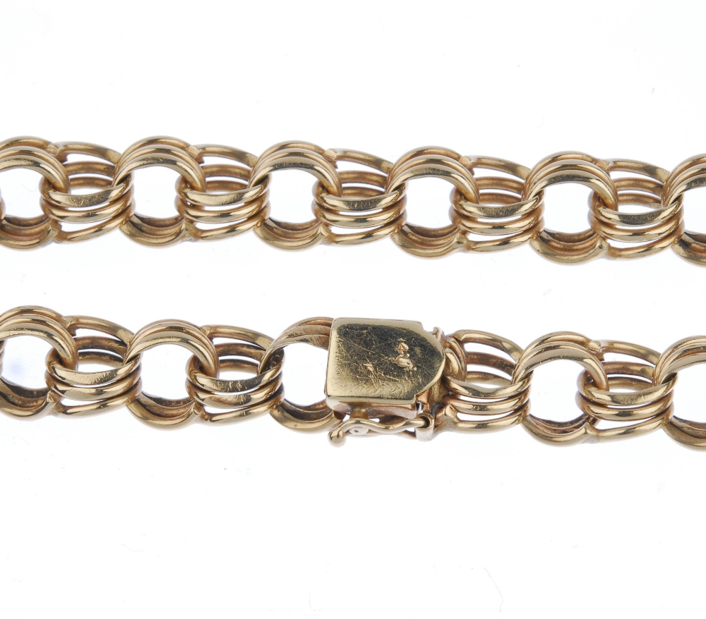 (105858) A fancy-link bracelet. Length 19.5cms. Weight 23.8gms. - Image 3 of 3