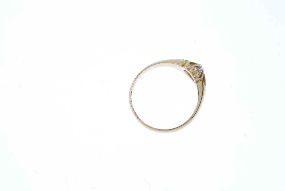 An early 20th century 18ct gold diamond ring. The old-cut diamond, to the plain band. Estimated - Image 4 of 4