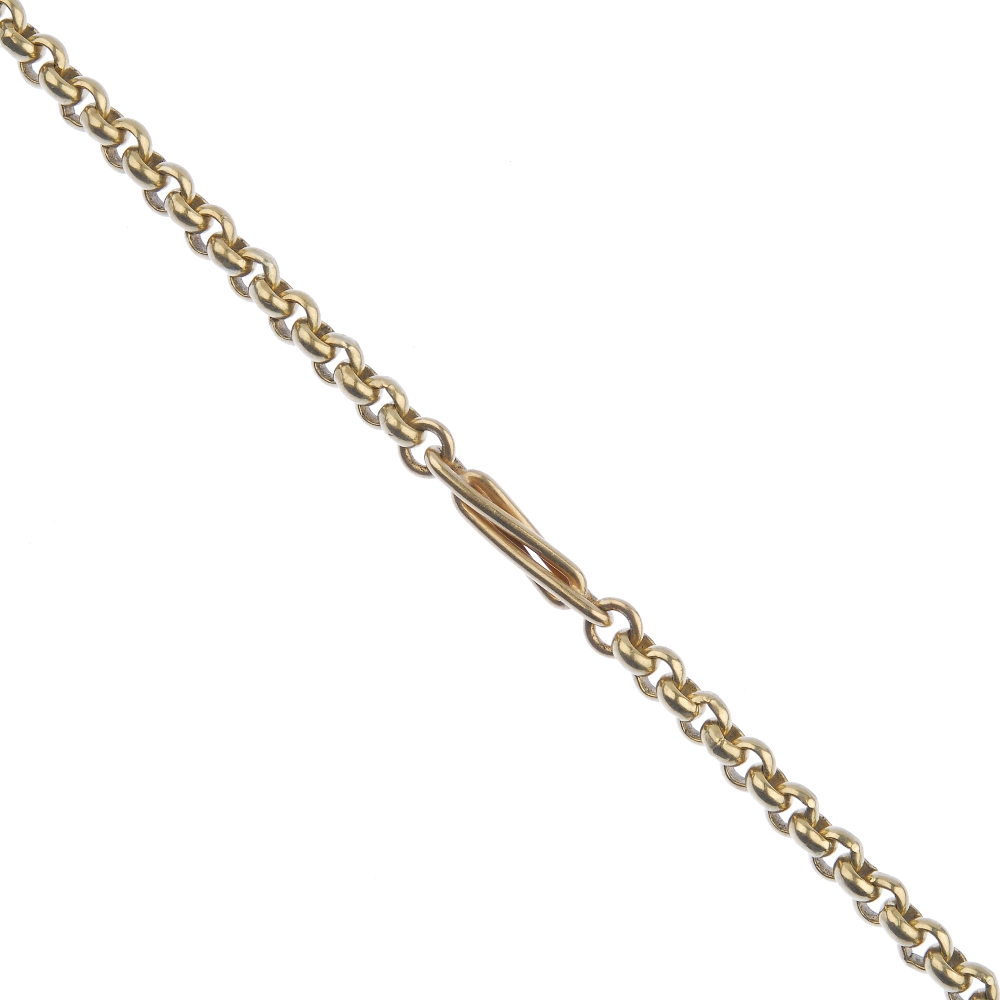 (57412) A 9ct gold fancy-link chain. Hallmarks for Sheffield. Length 51cms. Weight 40.3gms.