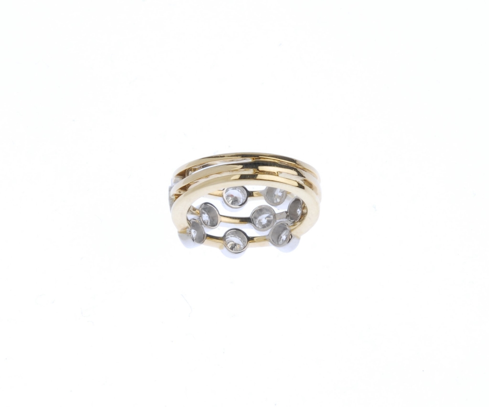 (540912-1-A) A diamond dress ring. Designed as a series of brilliant-cut diamond collets, - Image 2 of 4