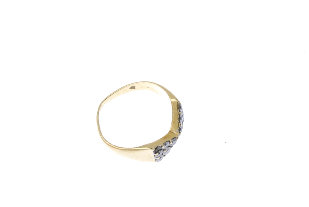 An 18ct gold diamond dress ring. The brilliant-cut diamond stylised bow, to the tapered band. One - Image 3 of 4