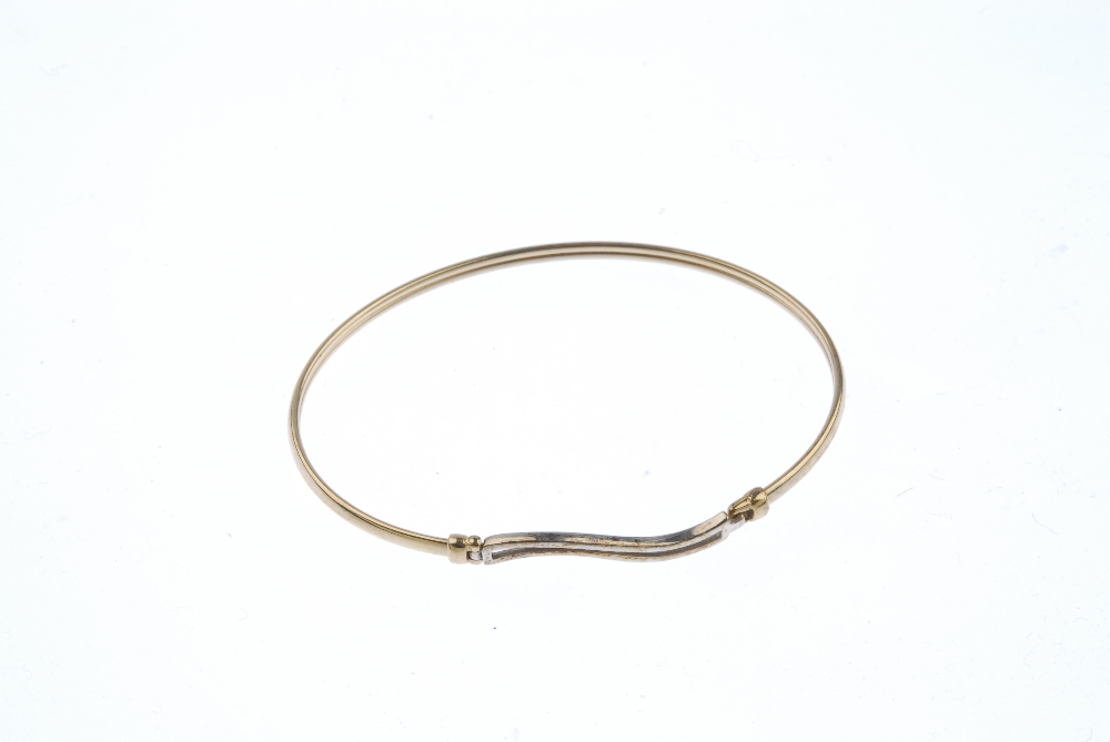 Two bangles. To include a crossover bangle with cubic zirconia cluster terminals, together with a - Image 3 of 3