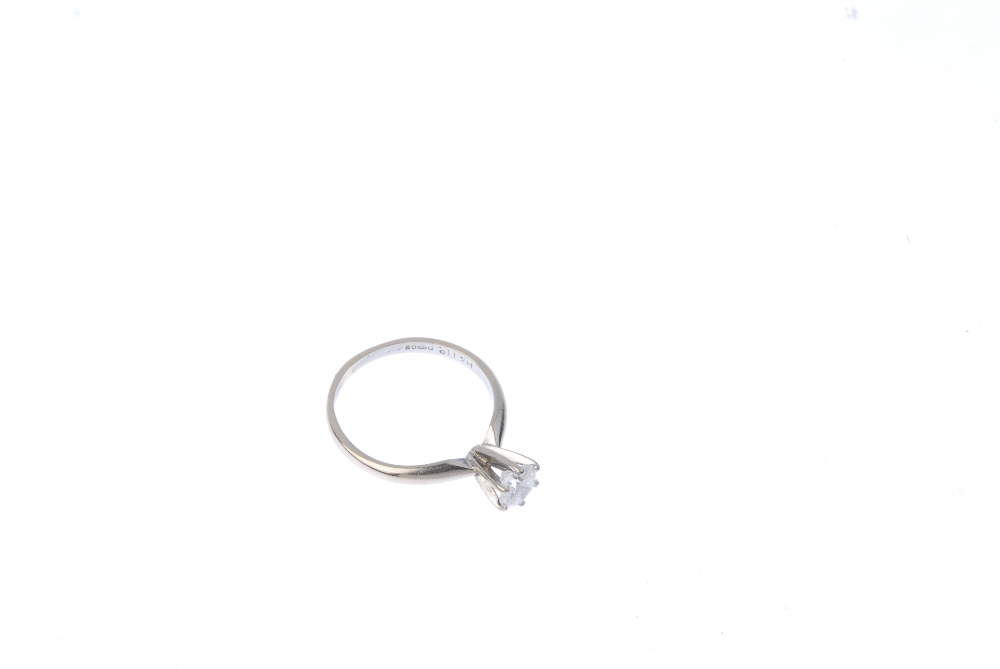 A 14ct gold diamond single-stone ring. The brilliant-cut diamond, to the plain band. Estimated - Image 3 of 4
