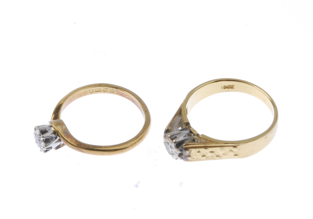 Two mid 20th century 18ct gold diamond single-stone rings. To include a mid 20th century brilliant- - Image 3 of 3