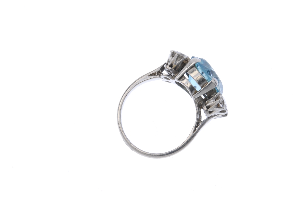 A mid 20th century 18ct gold and platinum gem-set ring. The circular-shape zircon, to the - Image 4 of 4