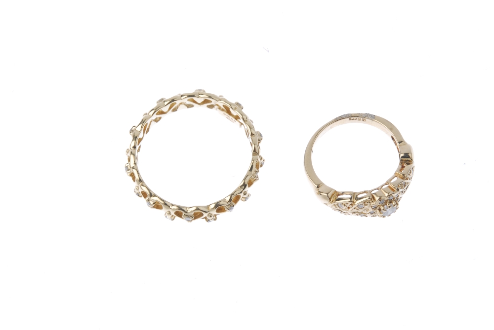 Two 14ct gold diamond rings. To include a brilliant-cut diamond and single-cut diamond foliate - Image 3 of 4