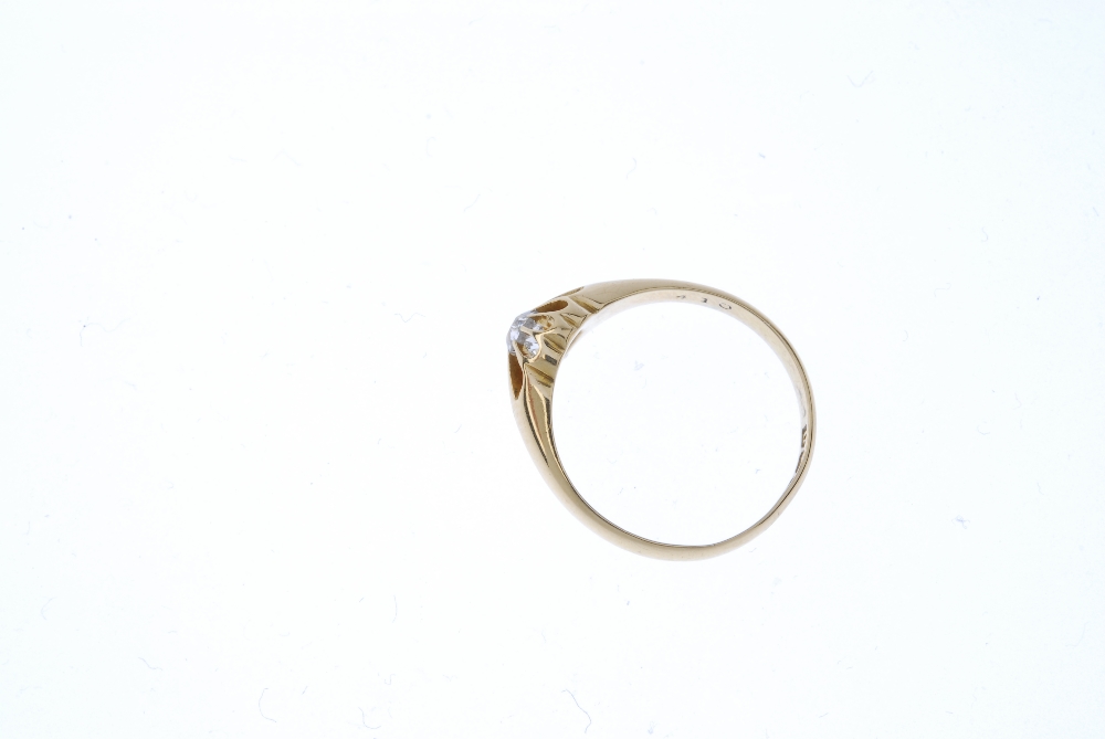 An early 20th century 18ct gold diamond ring. The old-cut diamond, to the plain band. Estimated - Image 3 of 4