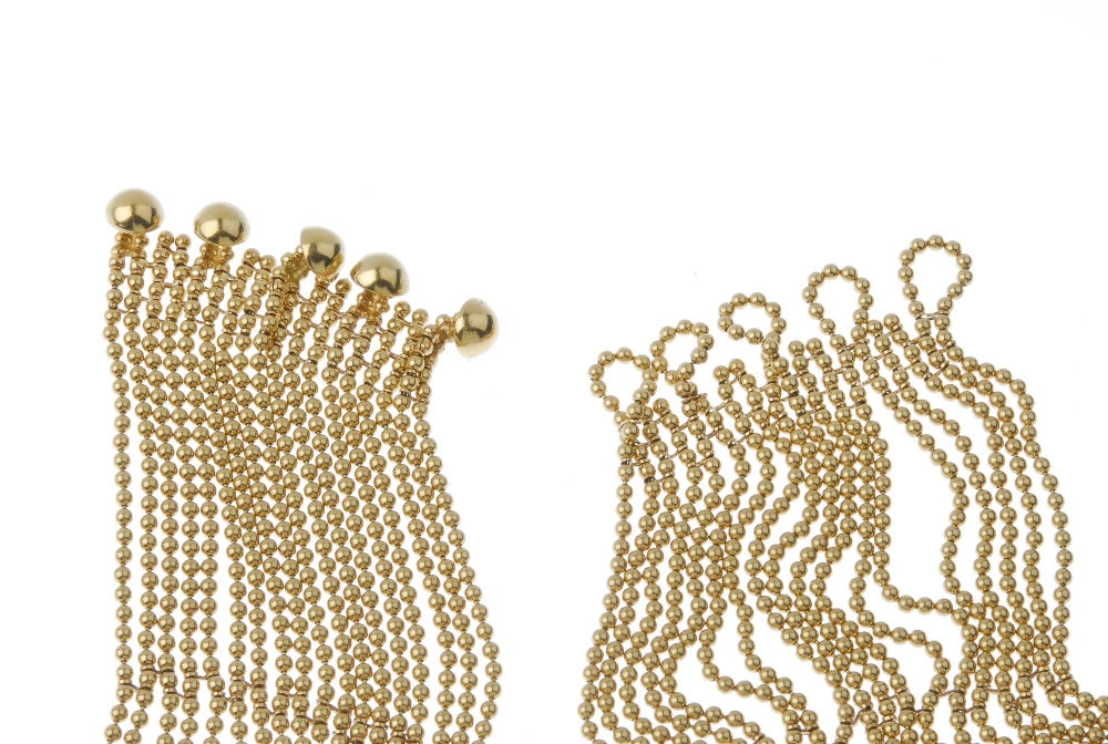 (541226-1-A) CARTIER - a set of diamond 'draperie' jewellery. The necklace designed as a bead-link - Image 3 of 4