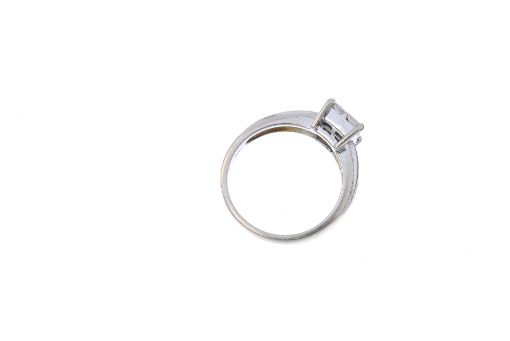 An 18ct gold diamond dress ring. The square-shape diamond cluster, to the brilliant-cut diamond line - Image 4 of 4