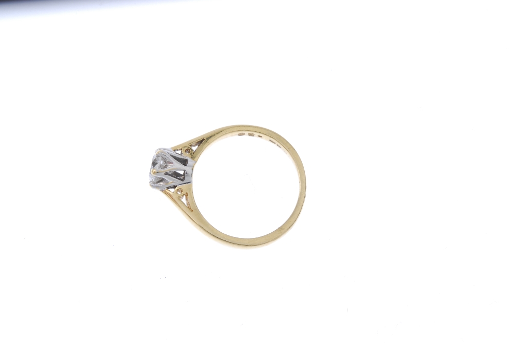 An 18ct gold diamond single-stone ring. The brilliant-cut diamond, to the plain band. Diamond weight - Image 3 of 4