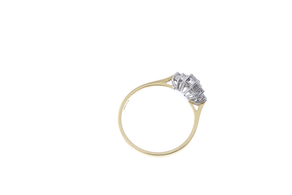 An 18ct gold diamond cluster ring. Of marquise-shape outline, the brilliant-cut diamond line, with - Image 4 of 4
