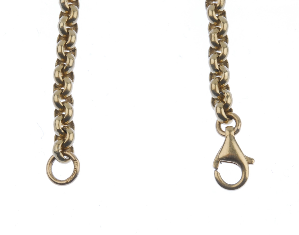 (57412) A 9ct gold fancy-link chain. Hallmarks for Sheffield. Length 51cms. Weight 40.3gms. - Image 3 of 3