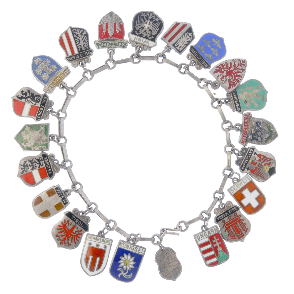 Five charm bracelets, a charm necklace and a selection of loose charms. To include a total of 107