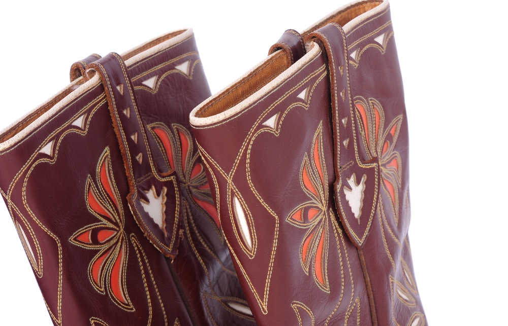 Two pairs of leather cowboy boots. To include a black pair by Tony Mora and a similar tan coloured - Image 3 of 6