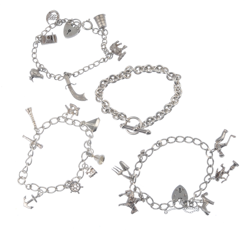 Six charm bracelets. To include a nautical themed charm bracelet and a double curb-link bracelet - Image 2 of 2