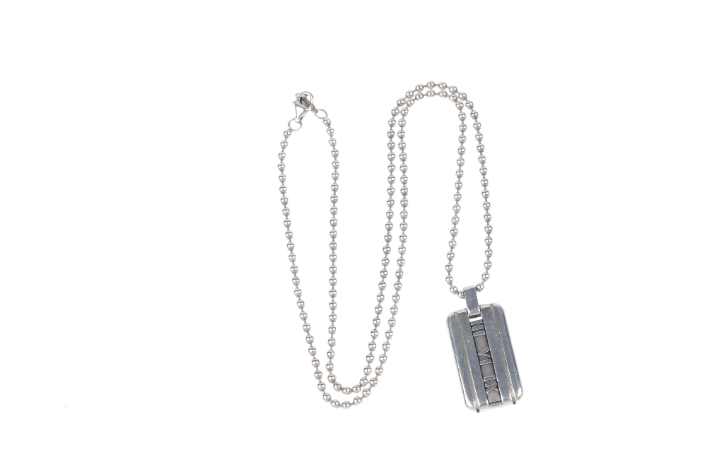 TIFFANY & CO. - a silver 'Atlas' pendant. Designed as a rectangular-shape tag, with signature - Image 3 of 3