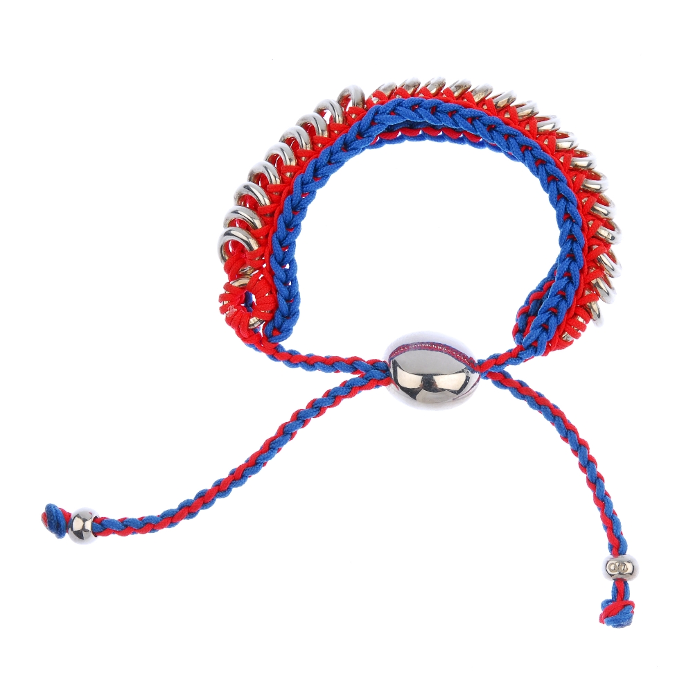 LINKS OF LONDON - a bracelet and a ring. The friendship style bracelet of blue and neon orange
