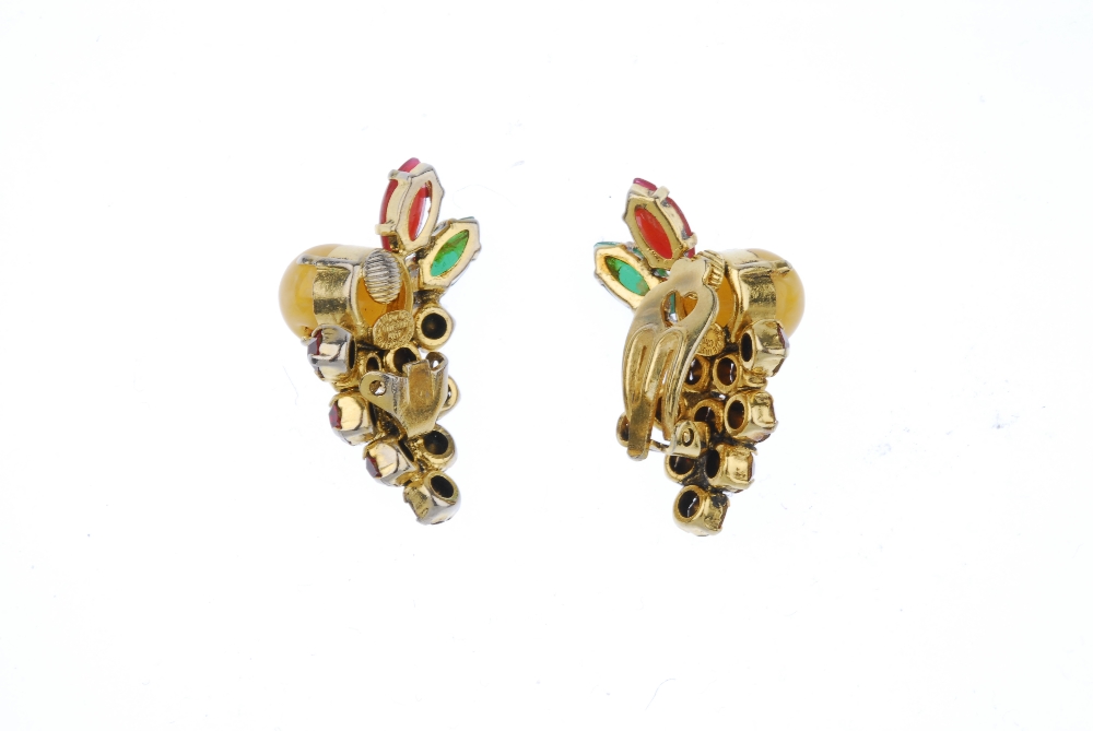 CHRISTIAN DIOR - two pairs of ear-clips. The first designed as a pair of circular-shape openwork - Image 4 of 4