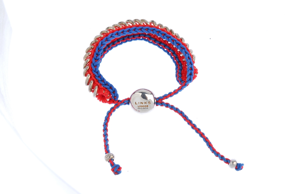 LINKS OF LONDON - a bracelet and a ring. The friendship style bracelet of blue and neon orange - Image 2 of 3