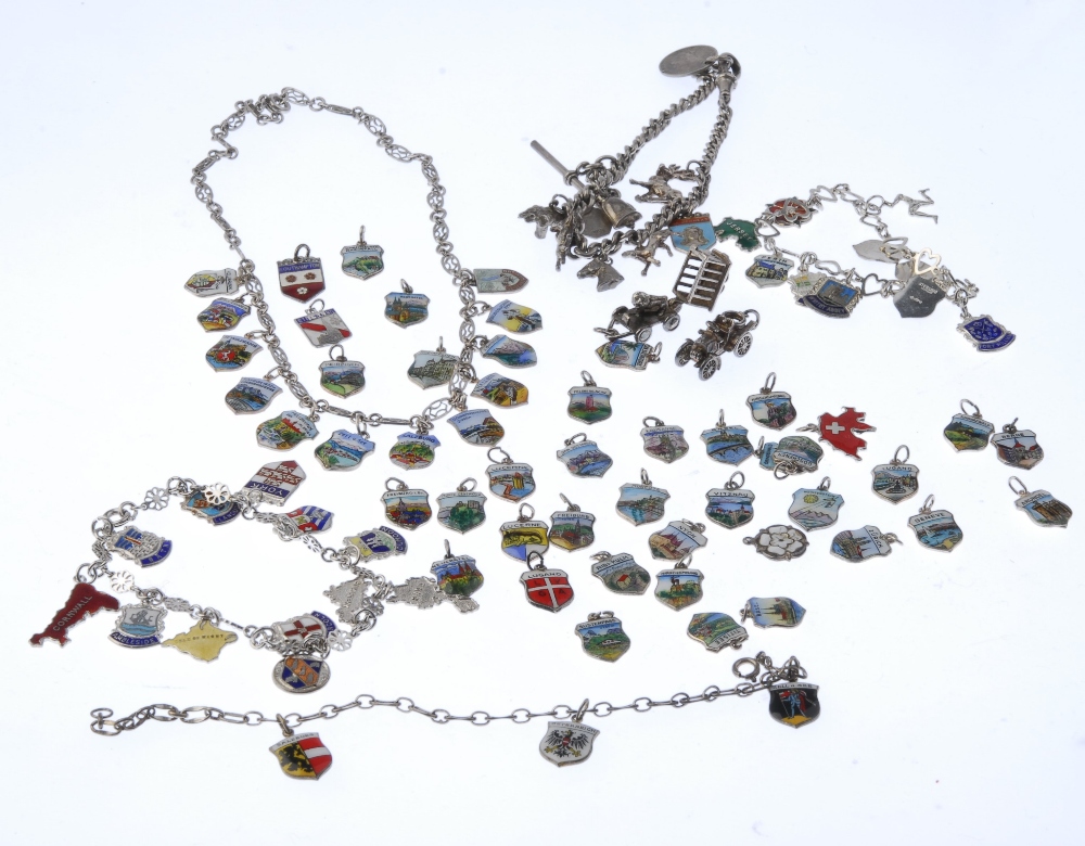 Five charm bracelets, a charm necklace and a selection of loose charms. To include a total of 107 - Image 2 of 2