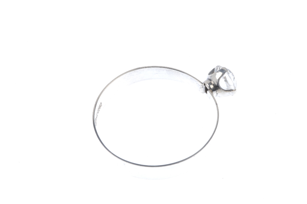 ALTON - a 1960s bangle set with rock crystal. Designed as a plain tapered bangle to the four-claw - Image 3 of 3