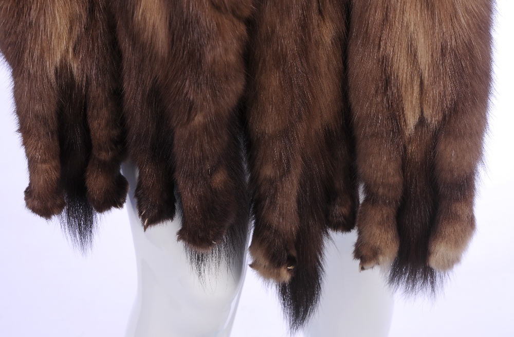 A Russian sable stole. Made up of ten sable skins with tail and paw detail at either end and - Image 3 of 3