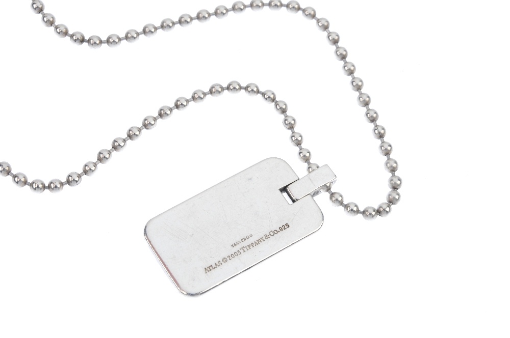 TIFFANY & CO. - a silver 'Atlas' pendant. Designed as a rectangular-shape tag, with signature - Image 2 of 3