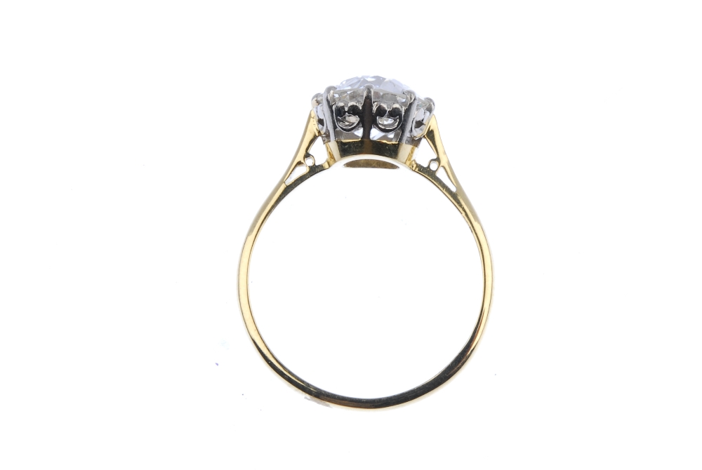 An 18ct gold diamond single-stone ring. The old-cut diamond, to the plain band. Estimated diamond - Image 2 of 3