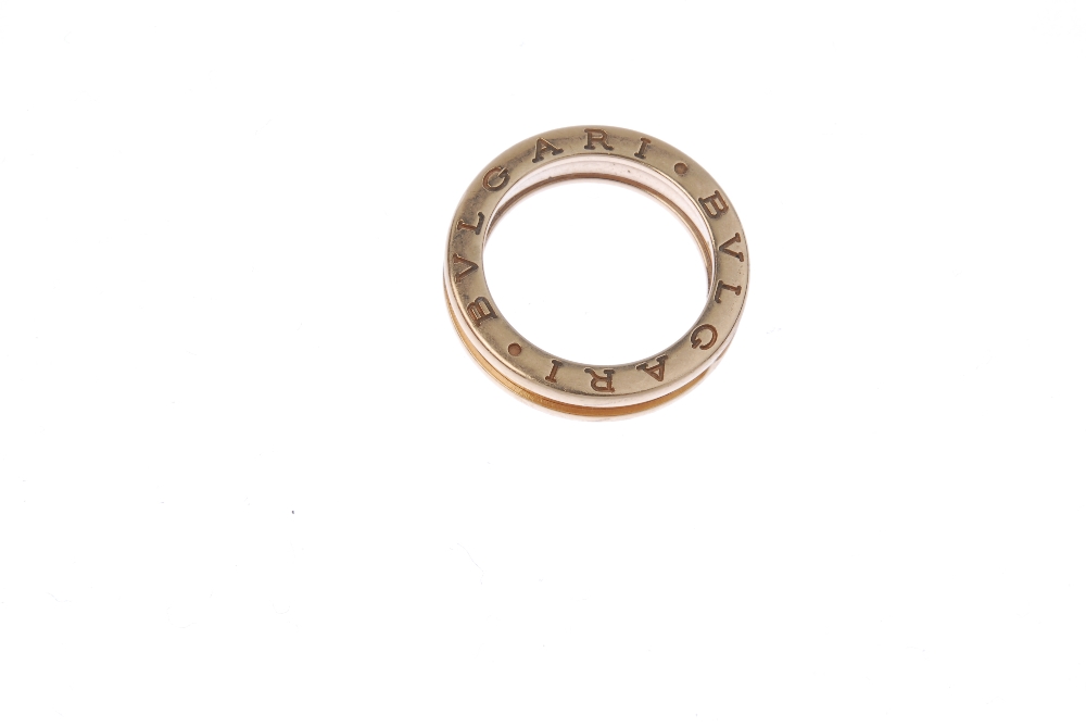 BULGARI - a 'B.Zero1' band ring. The plain band, with raised border, to the bulgari logo sides. - Image 2 of 3