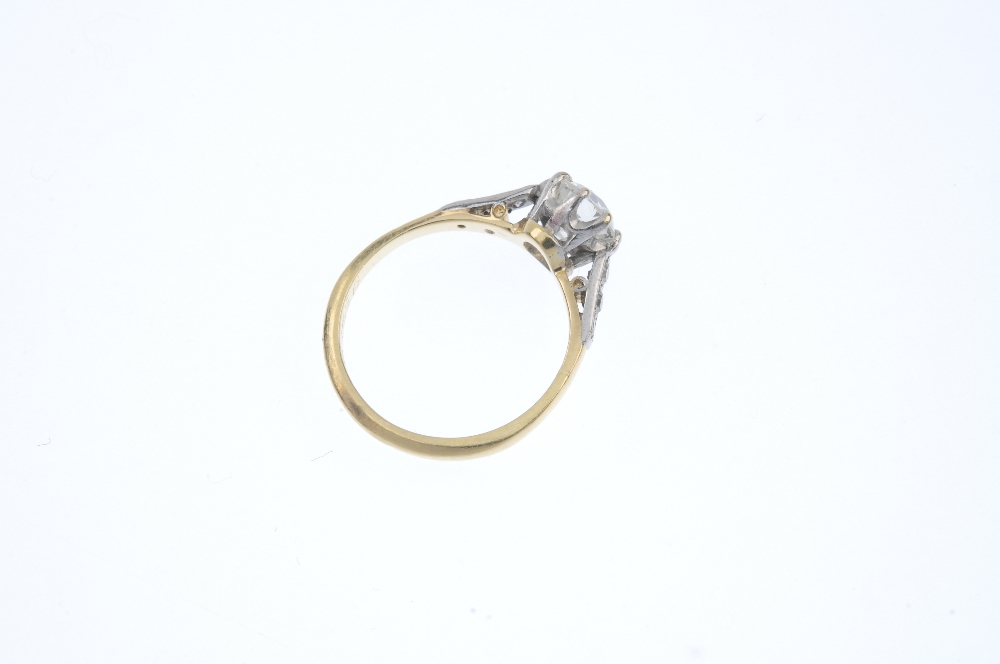 A mid 20th century 18ct gold diamond single-stone ring. The old-cut diamond, to the single-cut - Image 4 of 4