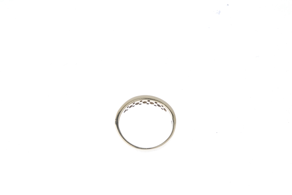 A 9ct gold diamond half-circle eternity ring. The brilliant-cut diamond line, within a channel- - Image 4 of 4