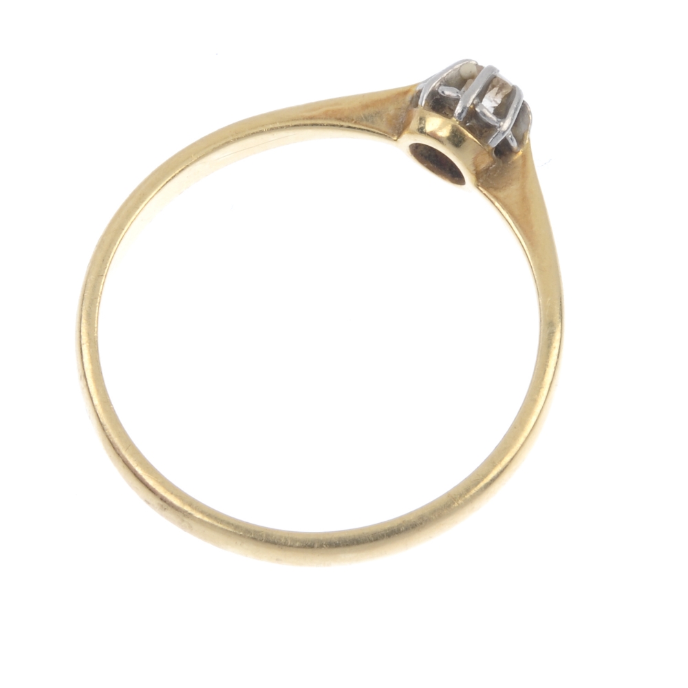 A mid 20th century 18ct gold and platinum diamond single-stone ring. The circular-cut diamond, to - Image 4 of 4