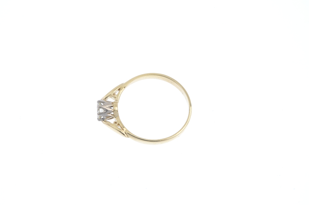 An 18ct gold diamond single-stone ring. The brilliant-cut diamond, to the foliate shoulders and - Image 3 of 4