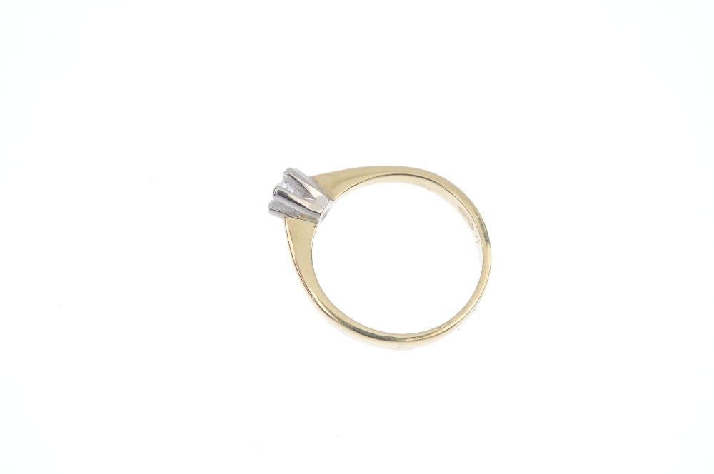 An 18ct gold diamond single-stone ring. The brilliant-cut diamond, to the tapered shoulders and - Image 3 of 4