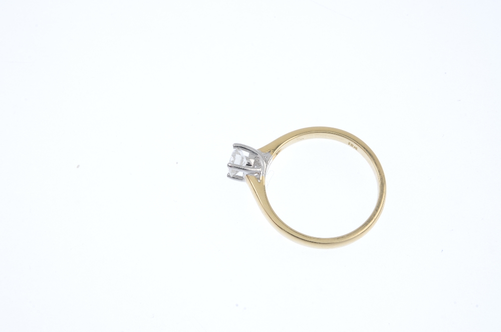 An 18ct gold diamond single-stone ring. The brilliant-cut diamond, to the plain band. Estimated - Image 3 of 4