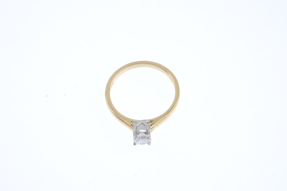 An 18ct gold diamond single-stone ring. The brilliant-cut diamond, to the plain band. Estimated - Image 2 of 4