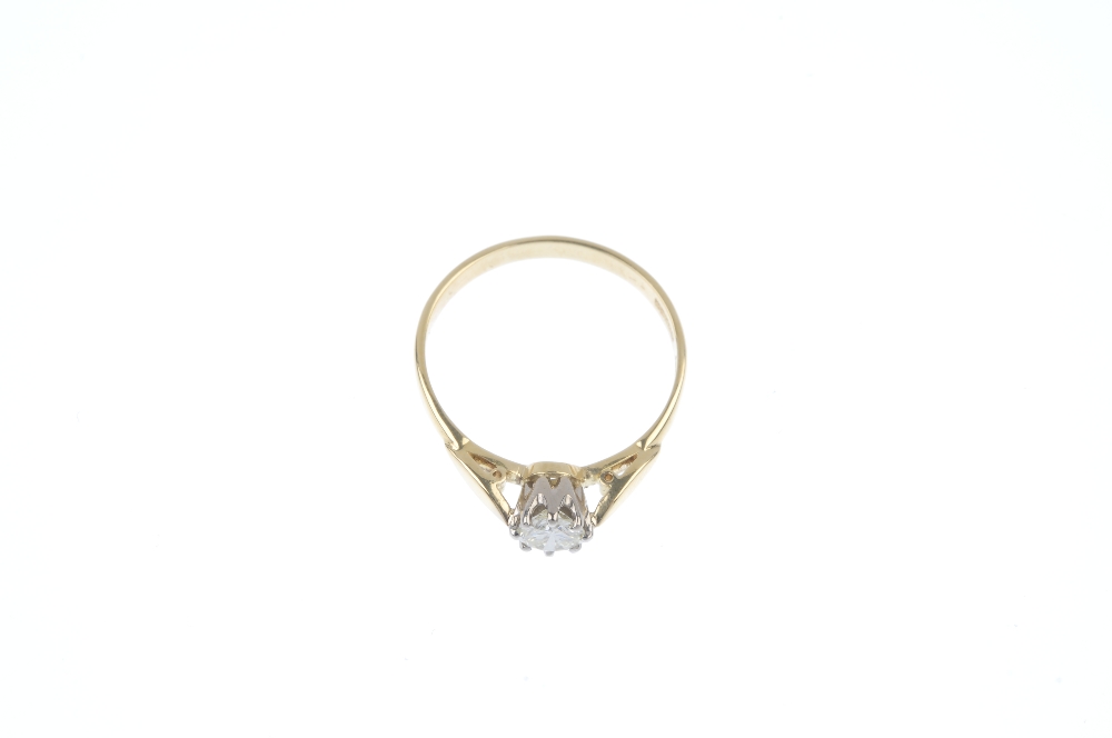 An 18ct gold diamond single-stone ring. The brilliant-cut diamond, to the foliate shoulders and - Image 2 of 4