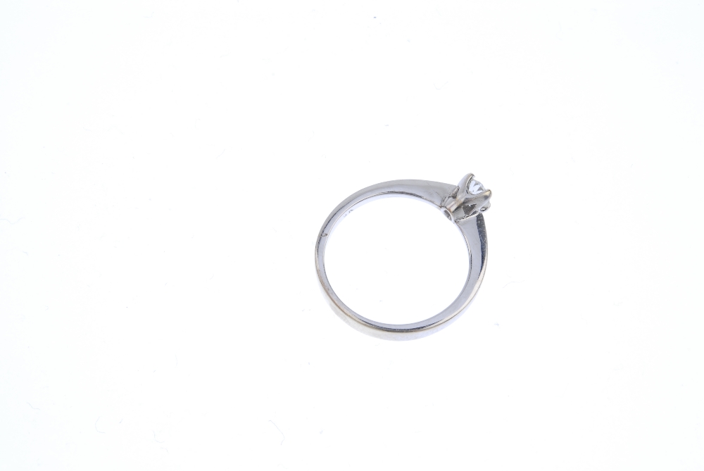 A 9ct gold diamond single-stone ring. The brilliant-cut diamond, to the plain band. Estimated - Image 4 of 4