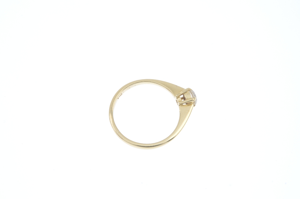 An 18ct gold diamond single-stone ring. The brilliant-cut diamond, to the tapered band. Diamond - Image 4 of 4