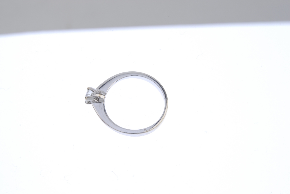 A 9ct gold diamond single-stone ring. The brilliant-cut diamond, to the plain band. Estimated - Image 3 of 4