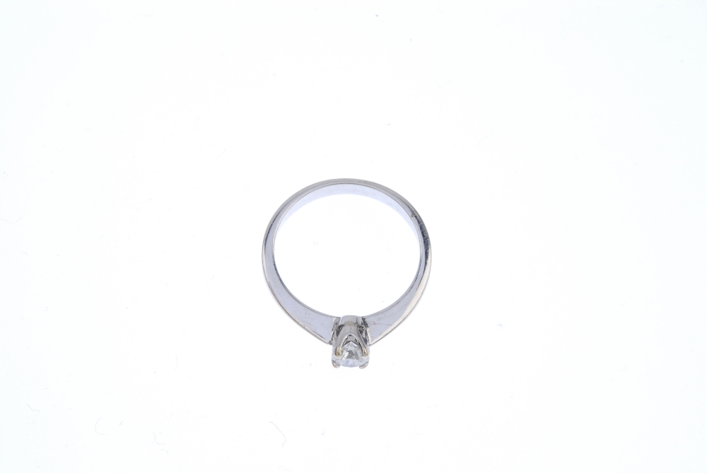 A 9ct gold diamond single-stone ring. The brilliant-cut diamond, to the plain band. Estimated - Image 2 of 4