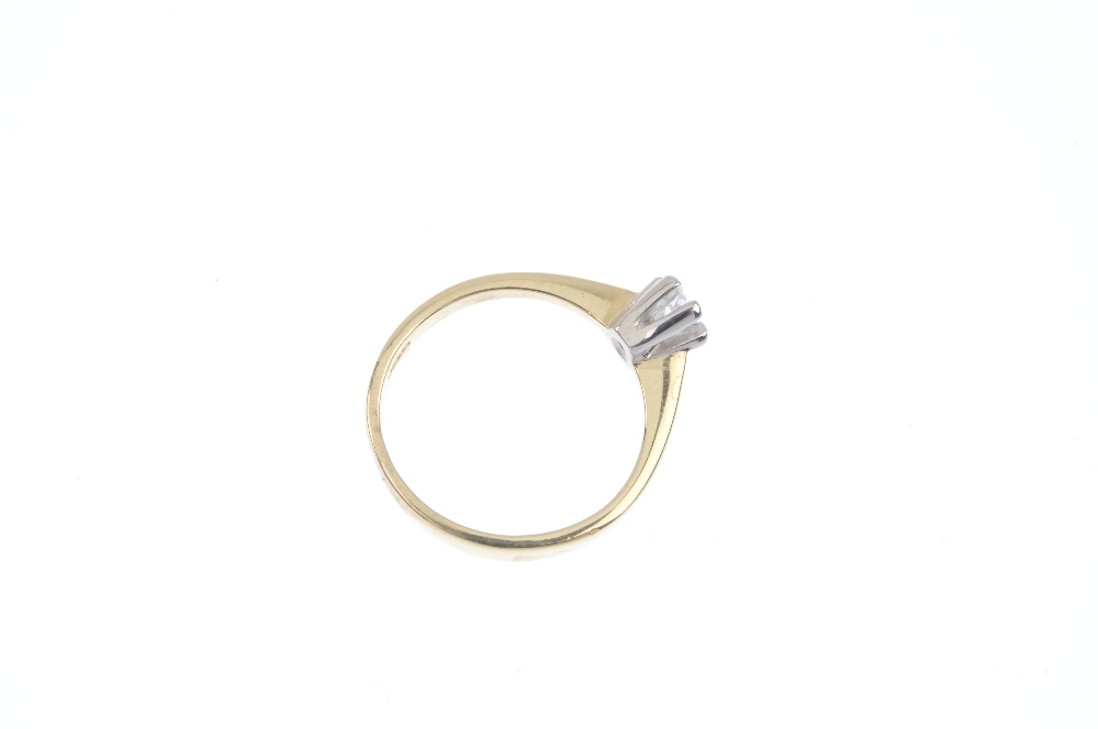 An 18ct gold diamond single-stone ring. The brilliant-cut diamond, to the tapered shoulders and - Image 4 of 4