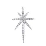 * A diamond star pendant. The brilliant-cut diamond, with graduated similarly-cut diamond arms.