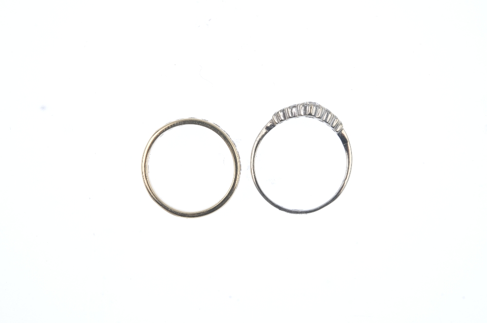 Two diamond dress rings. To include a brilliant-cut diamond half-circle eternity ring, together with - Image 2 of 2